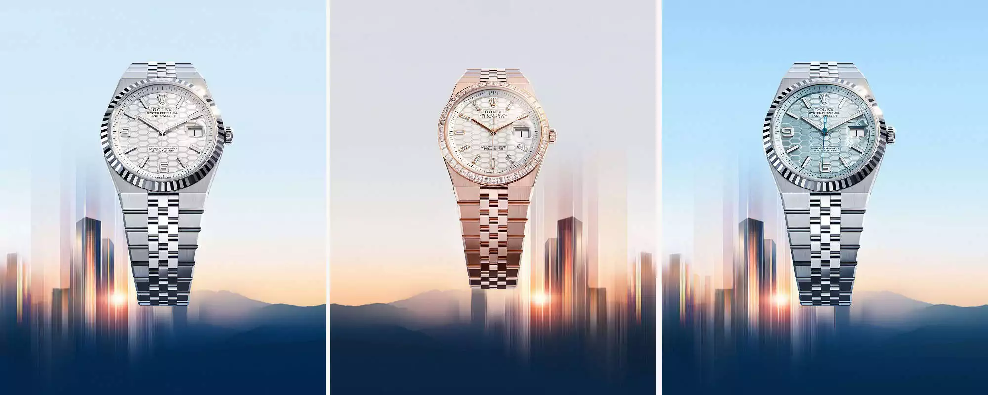 Drei Varianten der neuen Rolex Land-Dweller