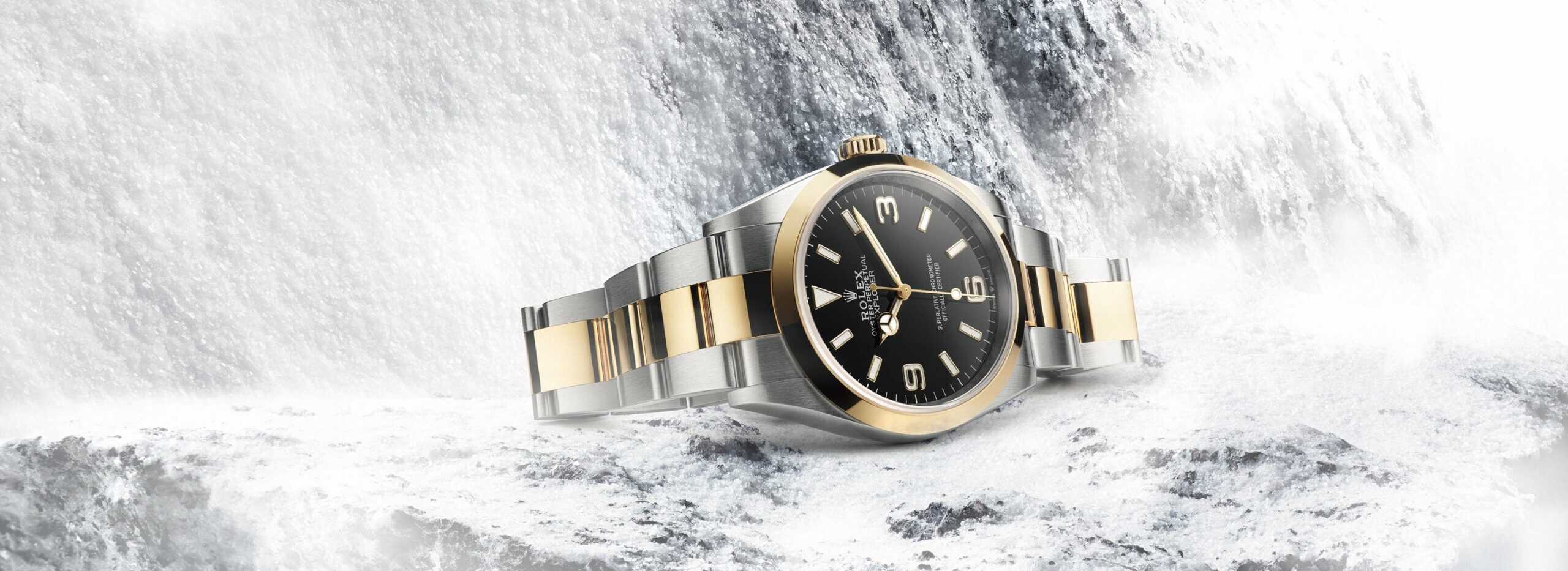 Die Rolex Explorer in Rolesor gelb bei Juwelier S.M.Wild