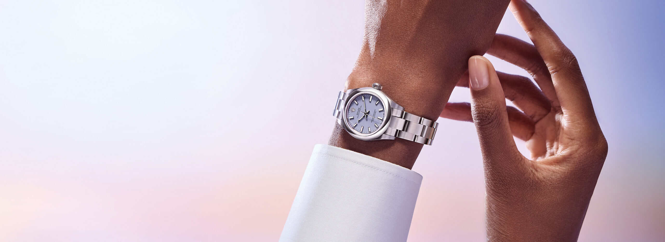 Die Rolex Oyster Perpertual 28 mit lavender Zifferblatt bei Juwelier S.M.Wild