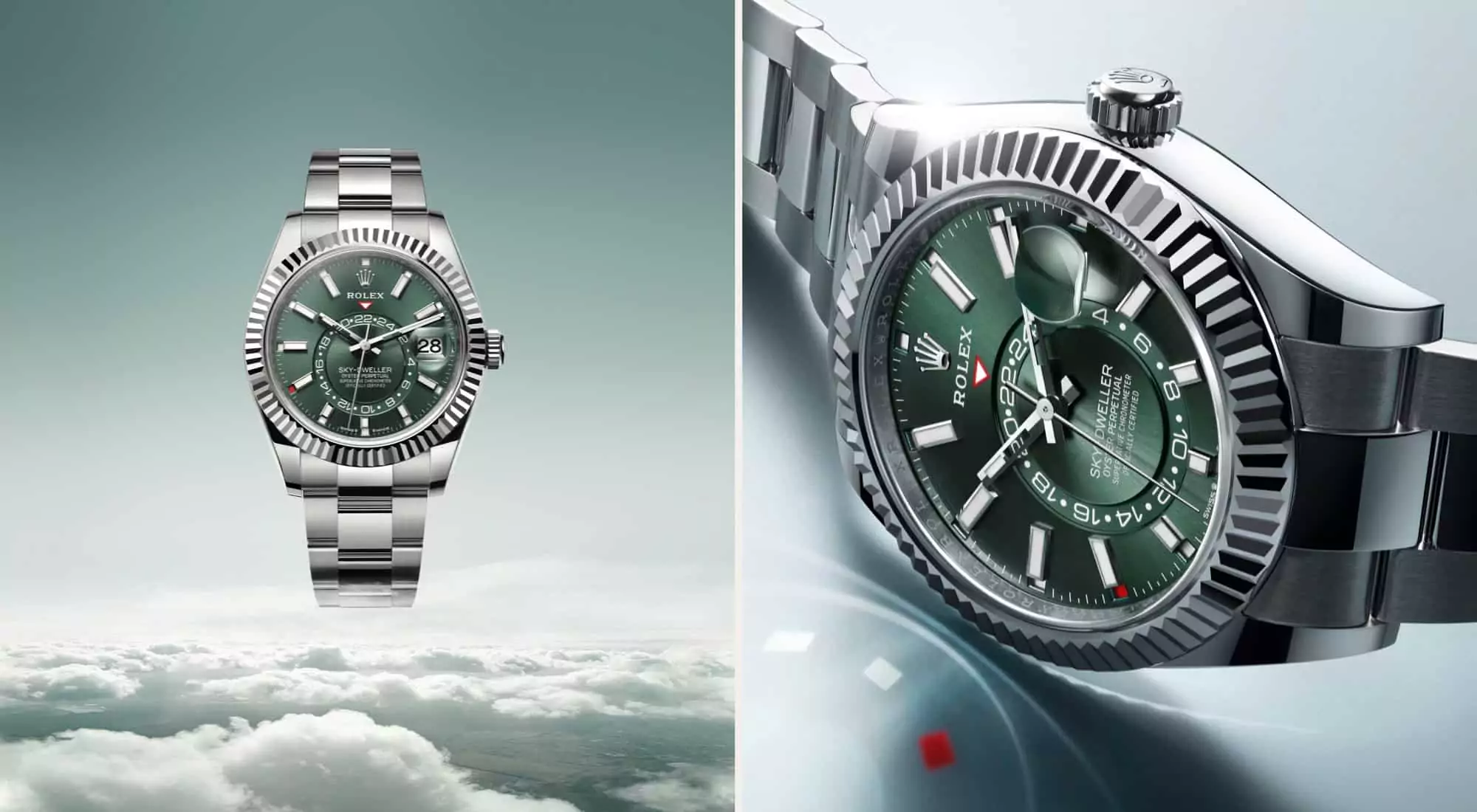 Die Rolex Oyster Perpetual Sky-Dweller mit dunkelgrünem Zifferblatt bei Juwelier S.M.Wild