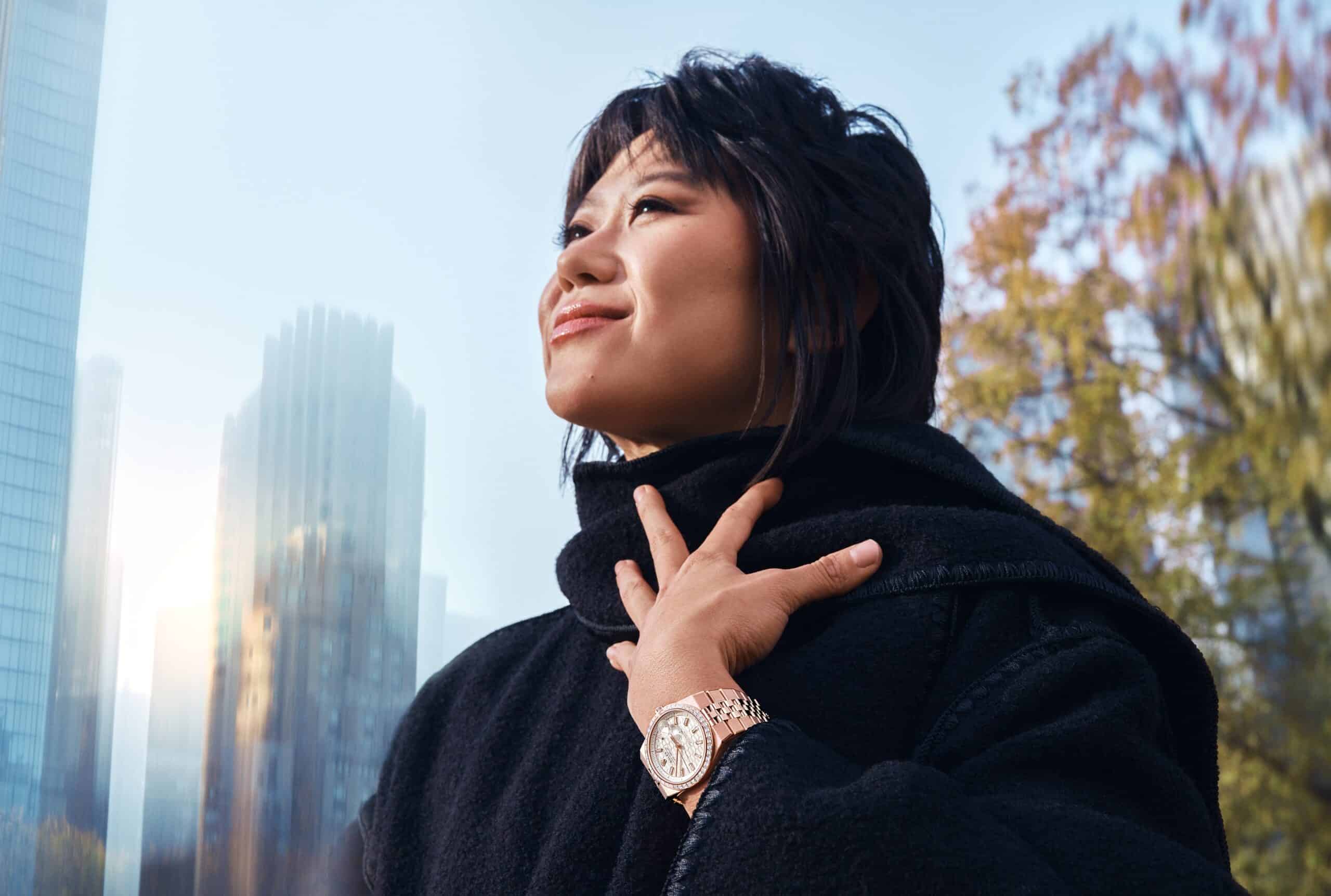Die Pianistin Yuja Wang Ywang mit der neuen Rolex Land-Dweller