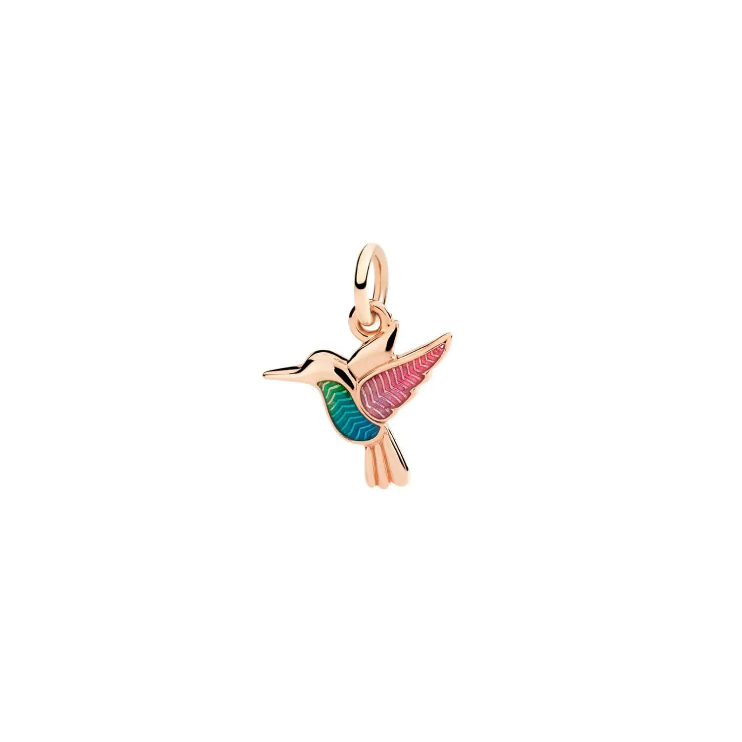 Dodo Anhänger Kolibri aus 9 Karat Roségold mit Emaille