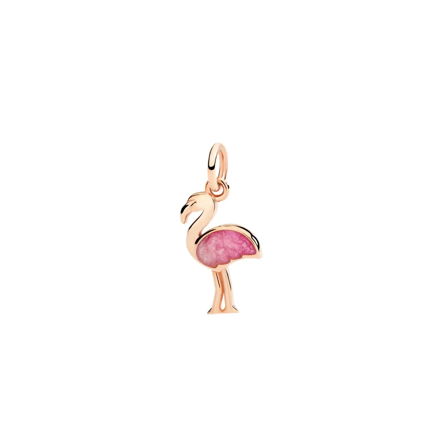 Dodo Anhänger Flamingo aus 9 Karat Roségold mit Emaille