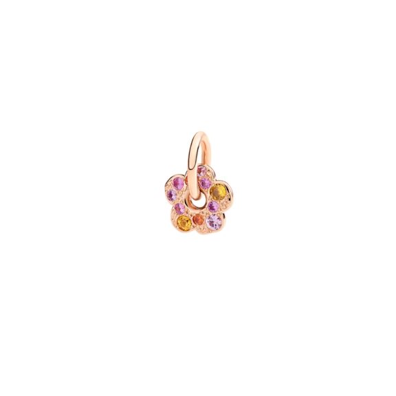 Dodo Anhänger Blume aus 9 Karat Roségold mit Saphiren