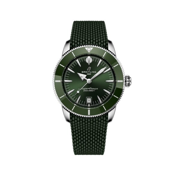 Breitling Superocean Heritage B31 Automatic 42 mit Edelstahlgehäuse, Kautschukband und grünem Zifferblatt