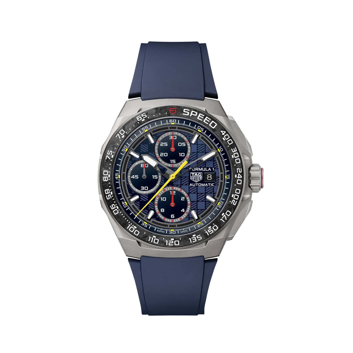 Tag Heuer Formula 1 Chronograph Oracle Red Bull Racing mit Titangehäuse, Kautschukband und blauem Zifferblatt