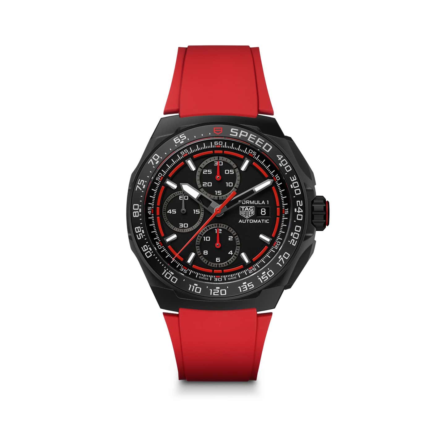 Tag Heuer Formula 1 Chronograph mit Titangehäuse, Kautschukband und schwarzem Zifferblatt