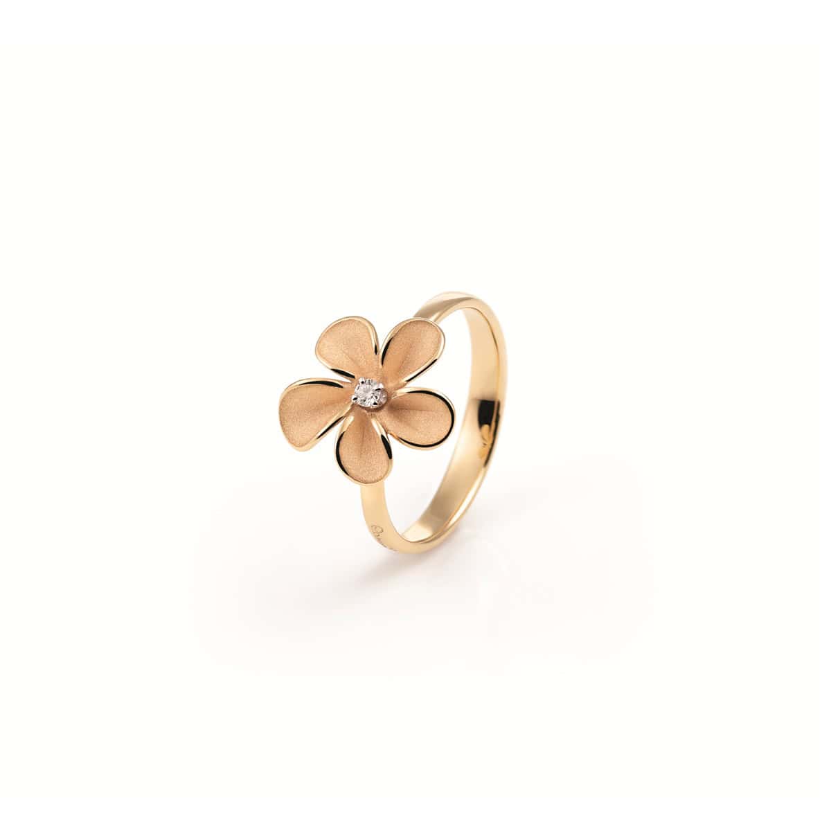 Annamaria Cammilli Cherry Bloom Ring aus 18 Karat Orange Apricot Gold mit Brillant
