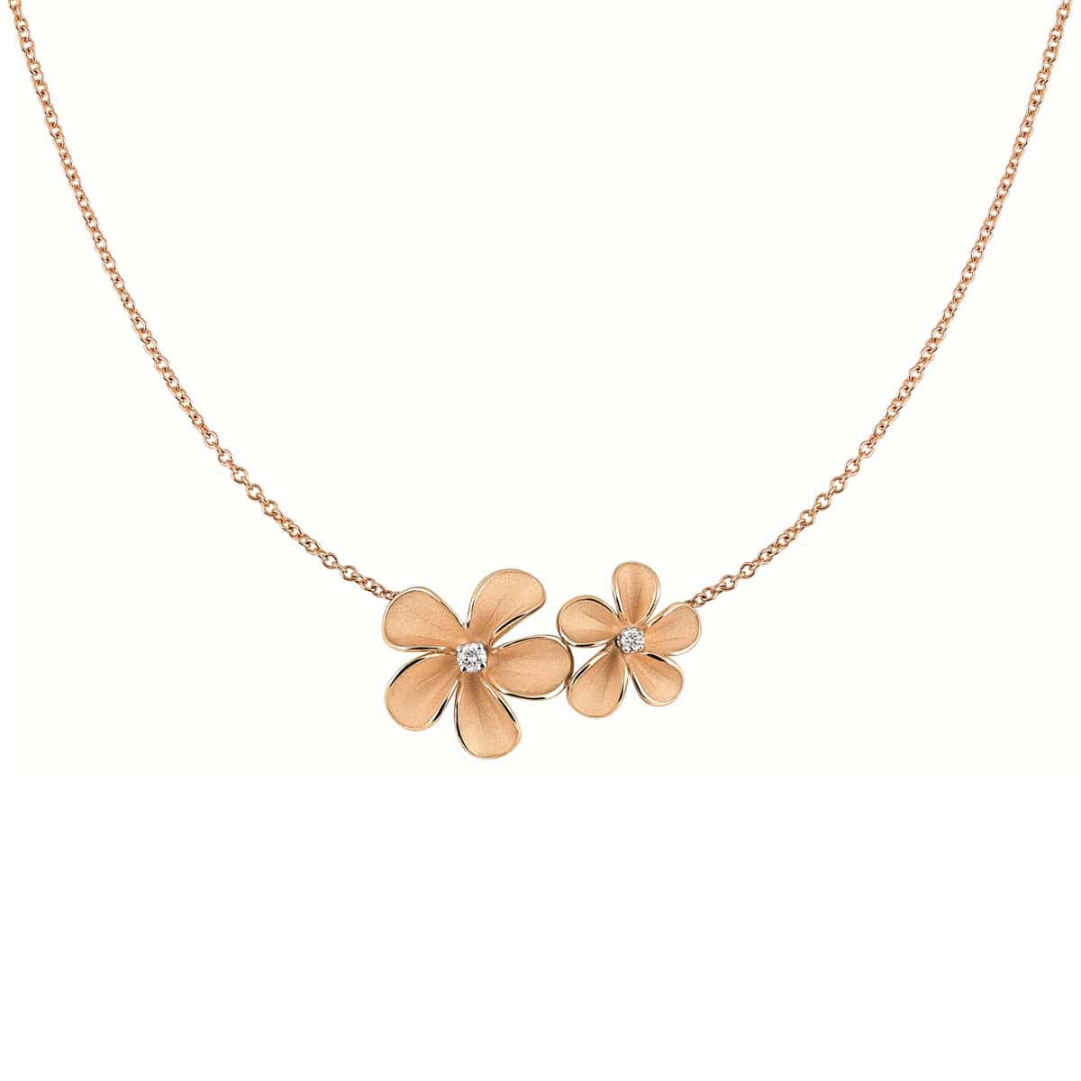 Annamaria Cammilli Cherry Bloom Collier aus 18 Karat Orange Apricot Gold mit Brillanten