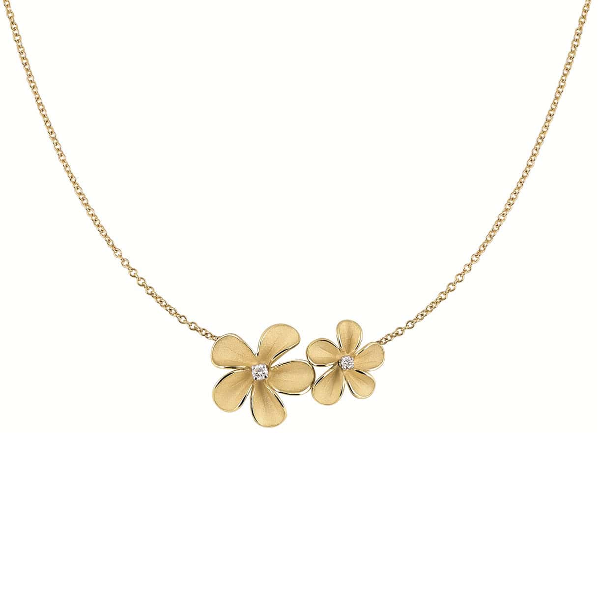 Annamaria Cammilli Cherry Bloom Collier aus 18 Karat Yellow Sunrise Gold mit Brillanten