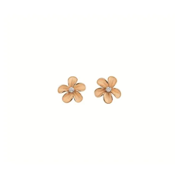 Annamaria Cammilli Cherry Bloom Ohrschmuck aus 18 Karat Orange Apricot Gold mit Brillanten