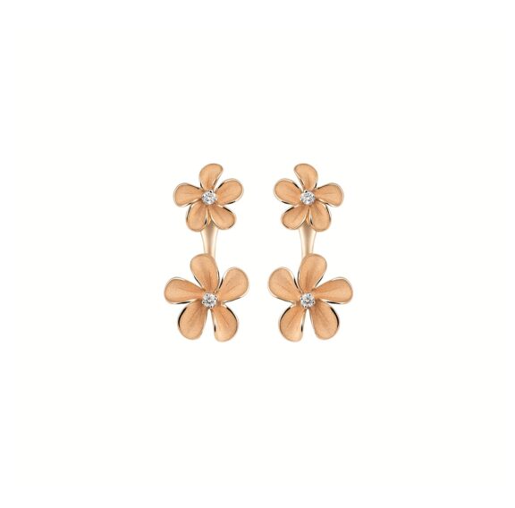 Annamaria Cammilli Cherry Bloom Ohrschmuck aus 18 Karat Orange Apricot Gold mit Brillanten