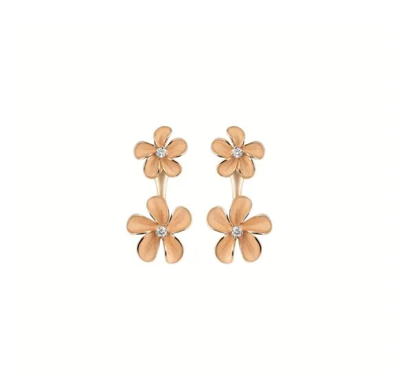 Annamaria Cammilli Cherry Bloom Ohrschmuck aus 18 Karat Orange Apricot Gold mit Brillanten