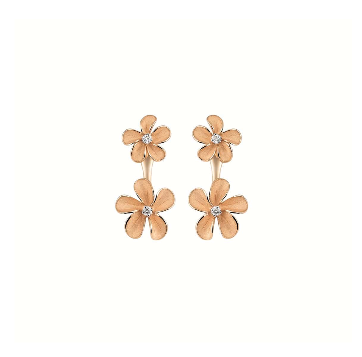Annamaria Cammilli Cherry Bloom Ohrschmuck aus 18 Karat Orange Apricot Gold mit Brillanten