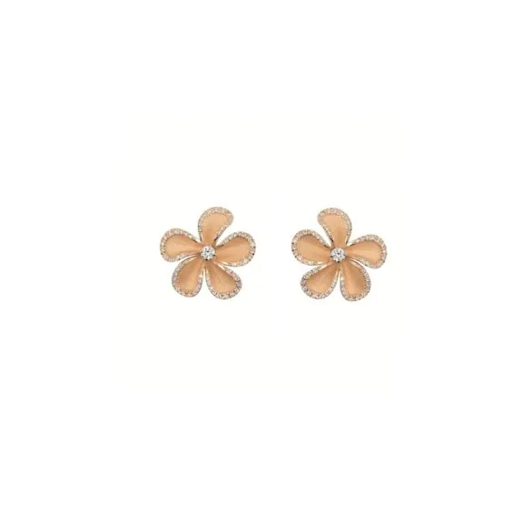 Annamaria Cammilli Cherry Bloom Ohrschmuck aus 18 Karat Orange Apricot Gold mit Brillanten