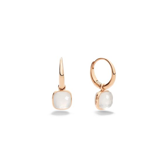 Pomellato Nudo Mini Ohrschmuck aus Roségold mit Milchquarz