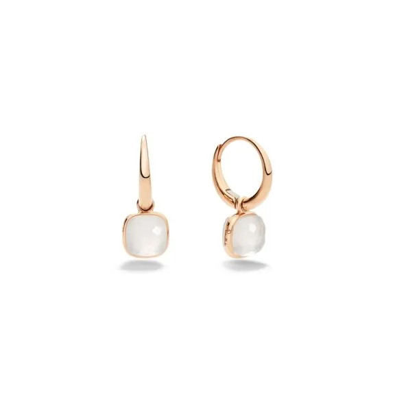 Pomellato Nudo Mini Ohrschmuck aus Roségold mit Milchquarz
