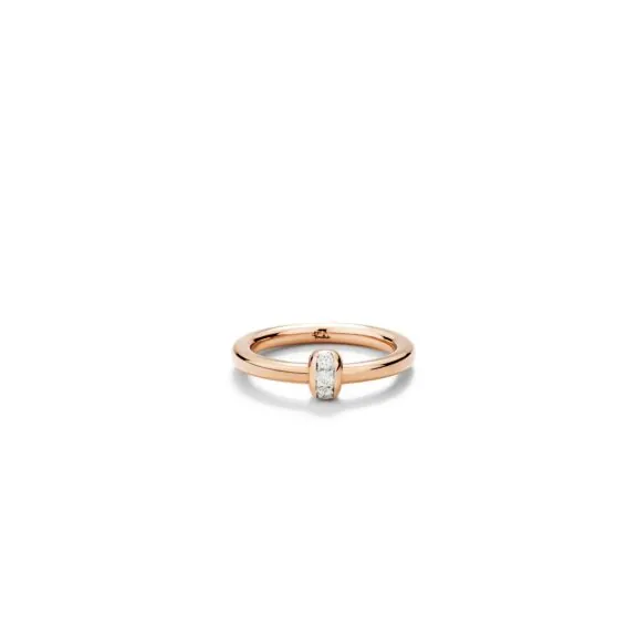 Pomellato Together Ring aus 18 Karat Rosegold mit Diamantenpave