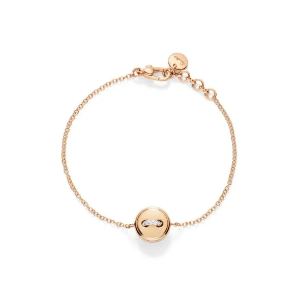 Pomellato Pom Pom Dot Armband aus 18 Karat Roségold mit Diamanten und Türkis