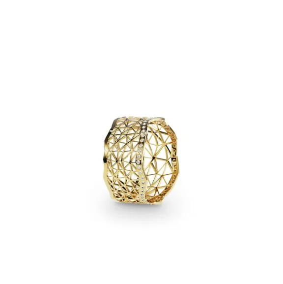 Niessing Ring Topia Vision schmal aus Gelbgold mit Diamanten