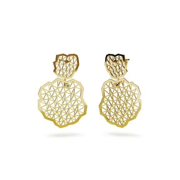 Niessing Ohrschmuck Topia Vision rund aus Gelbgold mit Brillanten