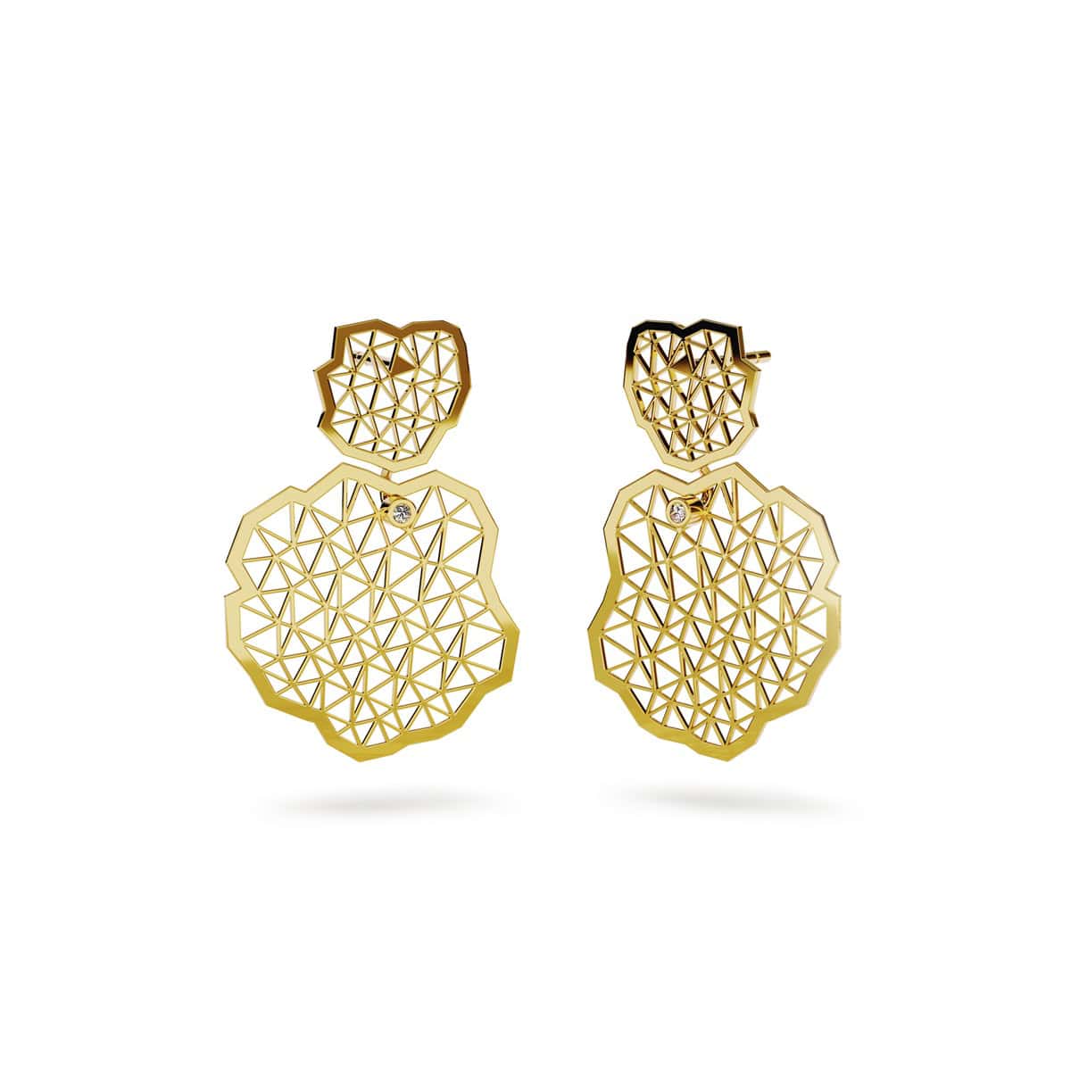 Niessing Ohrschmuck Topia Vision rund aus Gelbgold mit Brillanten