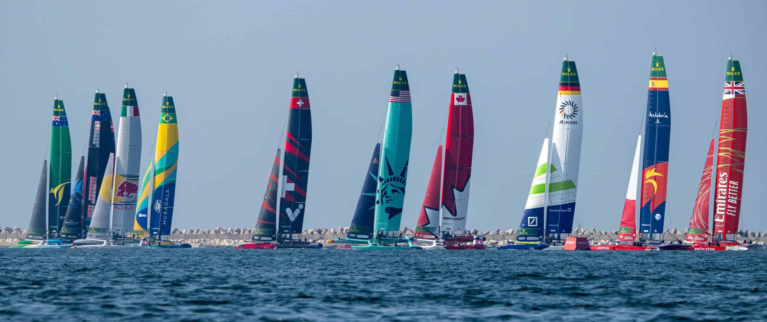 Die Welt von Rolex beim Sail GP - Die Boote am Wasser