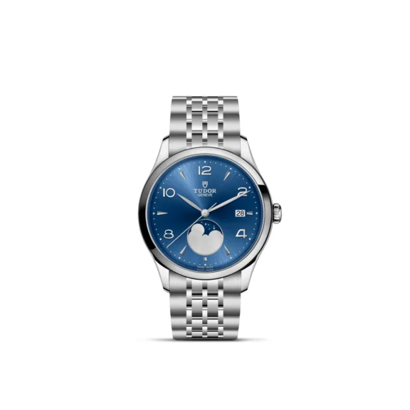 Tudor 1926 Luna mit Gehäuse und Band aus Edelstahl und blauem Zifferblatt