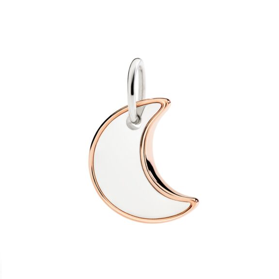 Dodo Maxi Charm Mond aus Silber und 9 Karat Roségold