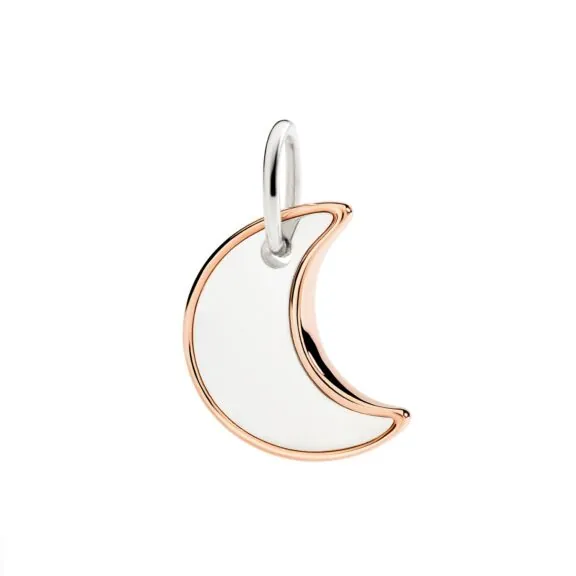 Dodo Maxi Charm Mond aus Silber und 9 Karat Roségold