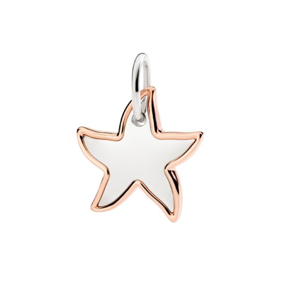 Dodo Maxi Charm Stern aus Silber und 9 Karat Roségold