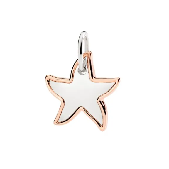 Dodo Maxi Charm Stern aus Silber und 9 Karat Roségold