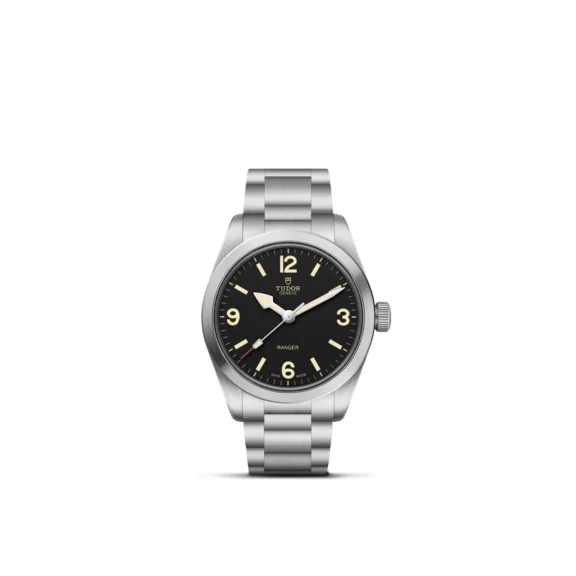 Tudor Ranger mit 36 Millimeter-Edelstahlgehäuse, Edelstahlband und schwarzem Zifferblatt