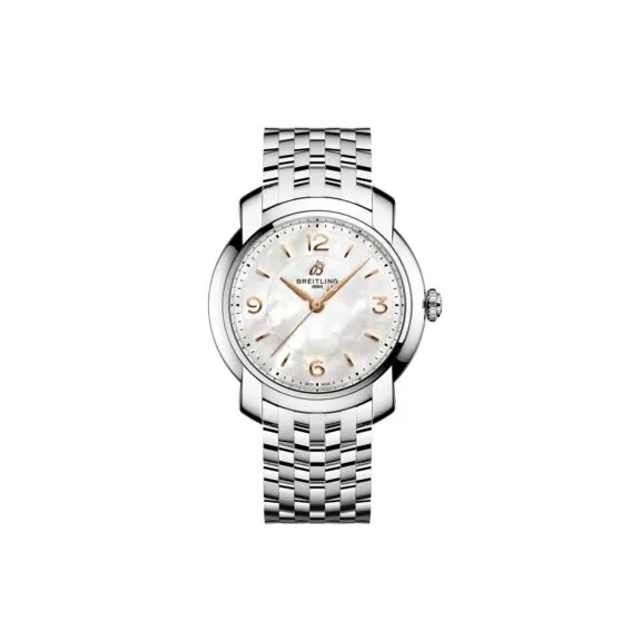 Breitling Lady Premier Automatic 36 mit Gehäuse und Band aus Edelstahl und Perlmutt- Zifferblatt