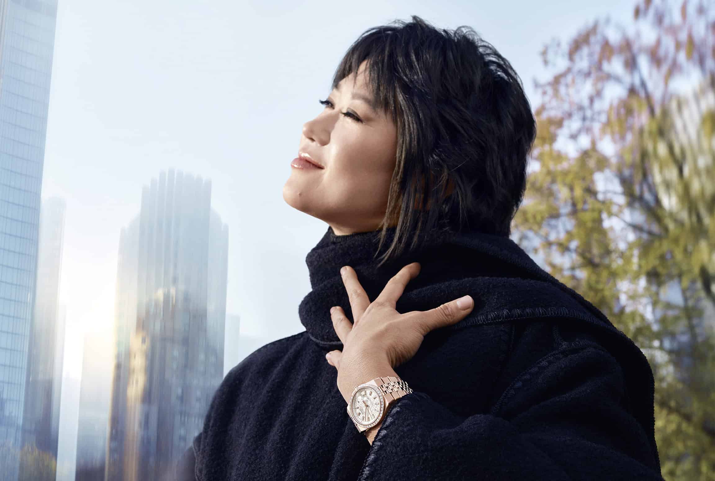 Die Pianistin Yuja Wang Ywang mit der neuen Rolex Land-Dweller