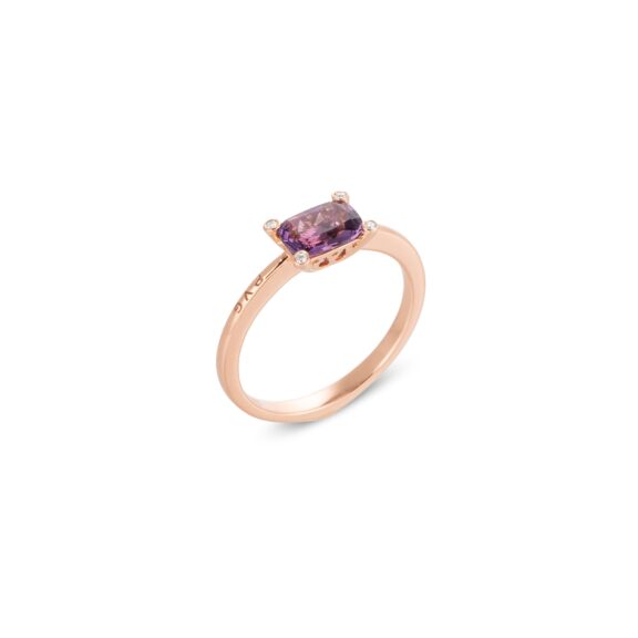 Ponte Vecchio Iris Ring aus 18 Karat Roségold mit Amethyst und Diamanten