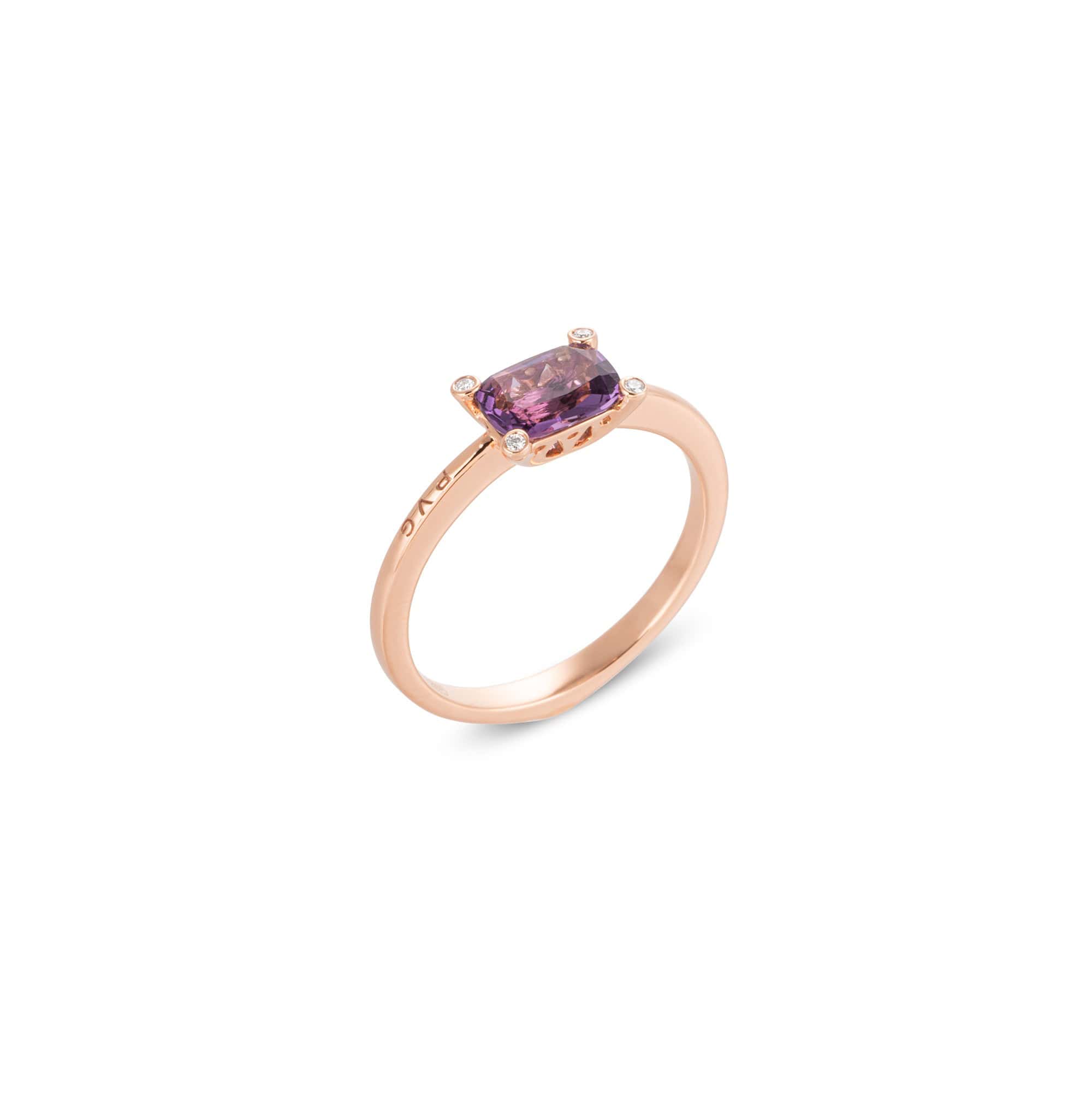 Ponte Vecchio Iris Ring aus 18 Karat Roségold mit Amethyst und Diamanten