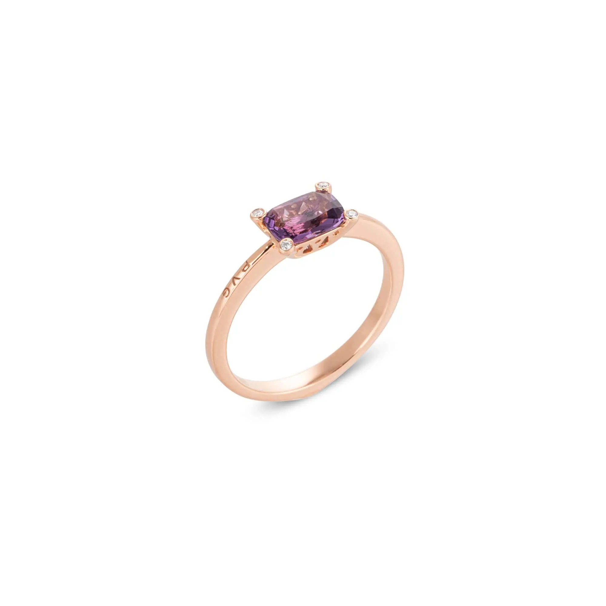 Ponte Vecchio Iris Ring aus 18 Karat Roségold mit Amethyst und Diamanten