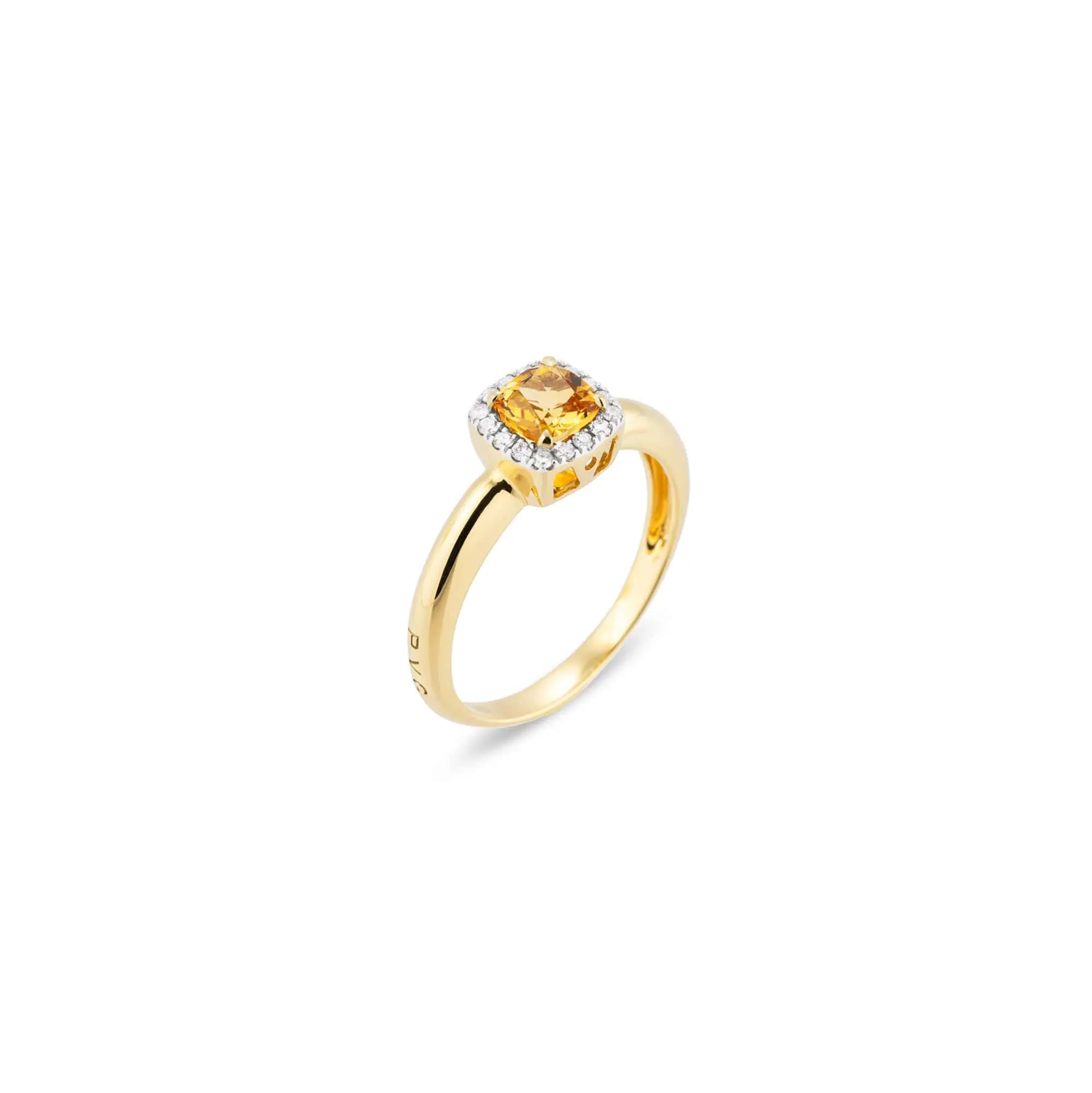Ponte Vecchio Iris Ring aus 18 Karat Gelbgold mit Zitrin und Diamanten