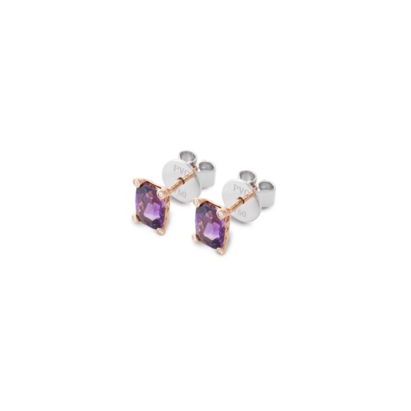 Ponte Vecchio Iris Ohrschmuck aus 18 Karat Roségold mit Amethyst und Diamanten