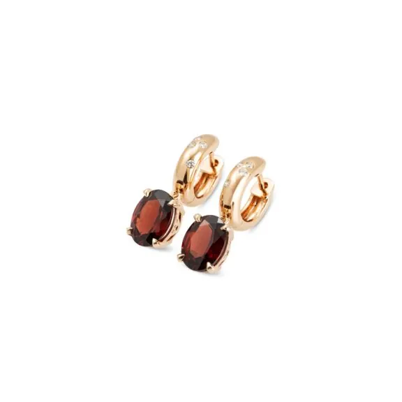 Ponte Vecchio Iris Ohrschmuck aus 18 Karat Roségold mit Granat und Diamanten