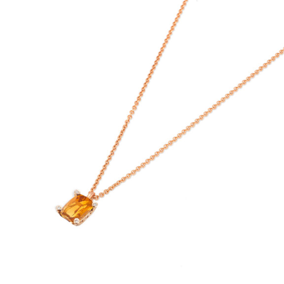 Ponte Vecchio Iris Collier aus 18 Karat Gelbgold mit Zitrin und Diamanten