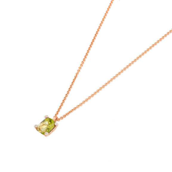 Ponte Vecchio Iris Collier aus 18 Karat Gelbgold mit Peridot und Diamanten
