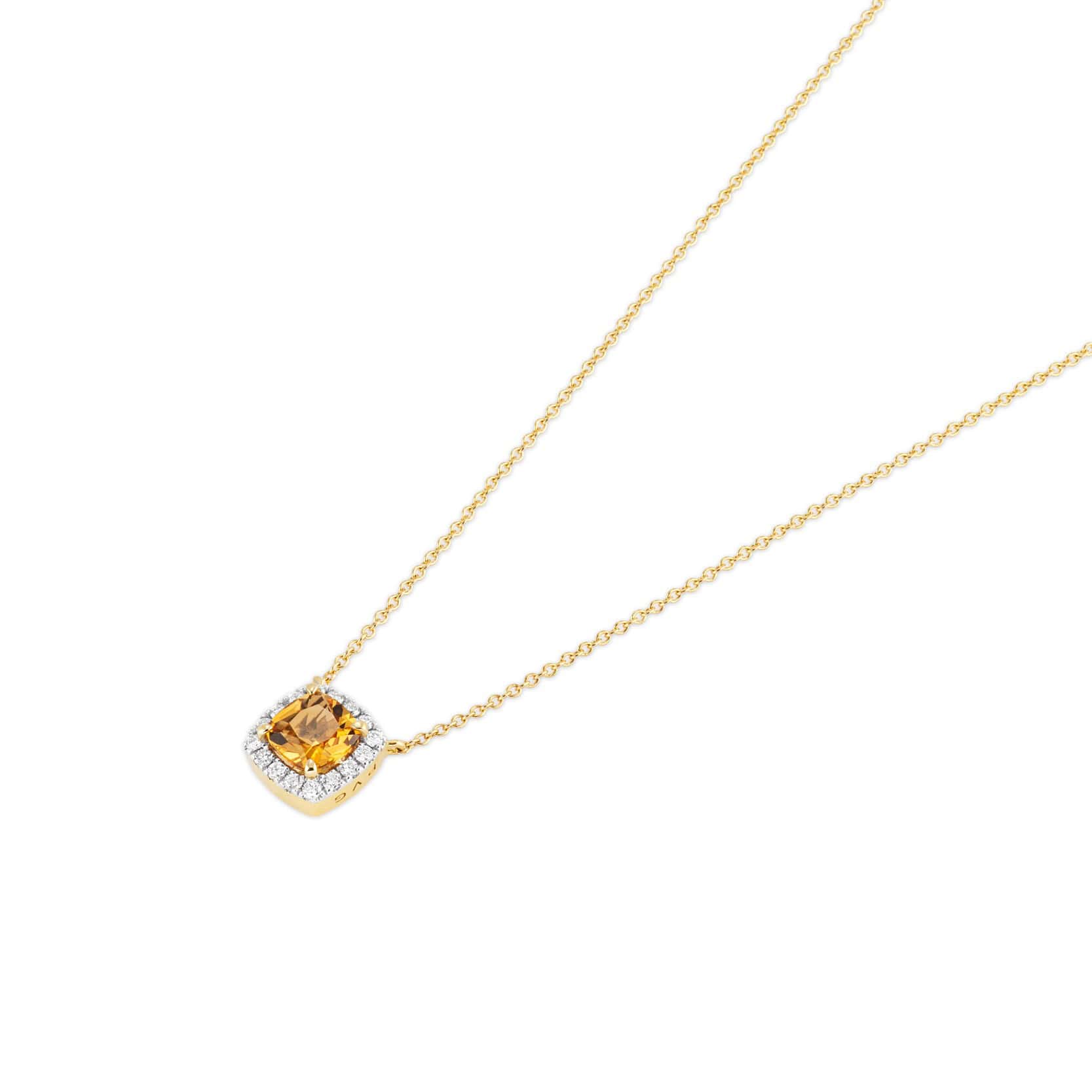 Ponte Vecchio Iris Collier aus 18 Karat Gelbgold mit Zitrin und Diamanten