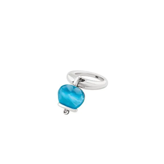 Chantecler Et voila Campanelle Ring aus Silber mit topasfarbenem Harz und Diamant