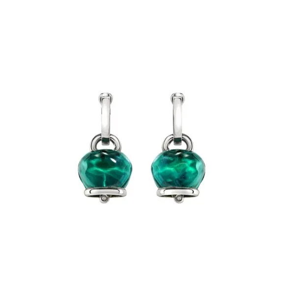 Chantecler Et voilà Campanelle Ohrschmuck aus Silber, paraibagrünem Harz und Diamant