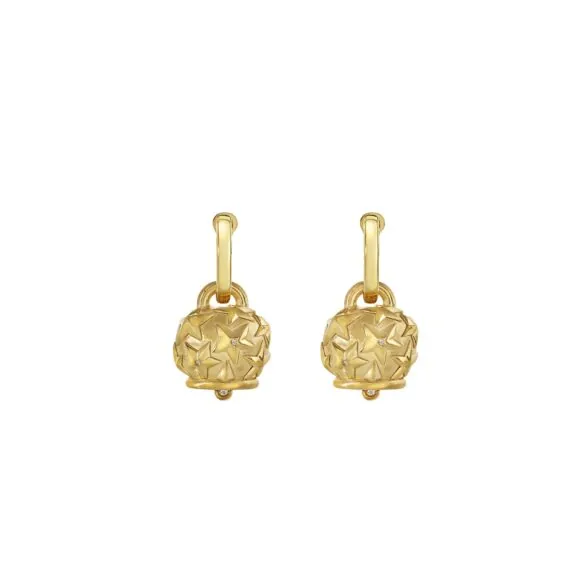 Chantecler Et voilà Campanelle Ohrschmuck aus vergoldetem Silber und Diamanten