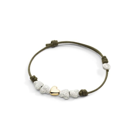 Dodo Textilband mit Komponenten aus Silber und Gelbgold