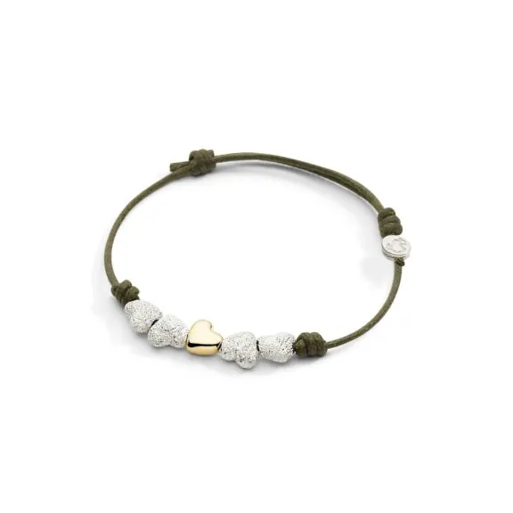 Dodo Textilband mit Komponenten aus Silber und Gelbgold