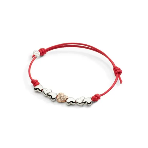 Dodo Textilband mit Komponenten aus Silber und Roségold